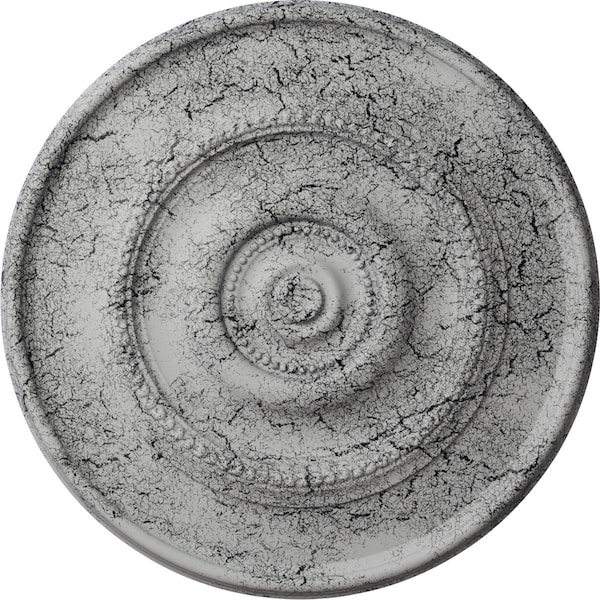 Ekena Millwork Dylar Ceiling Medallion (Fits Canopies up to 6 1/4"), 30"OD x 2 1/4"P, Ultra Pure White Crackle CM30DYUWC - main